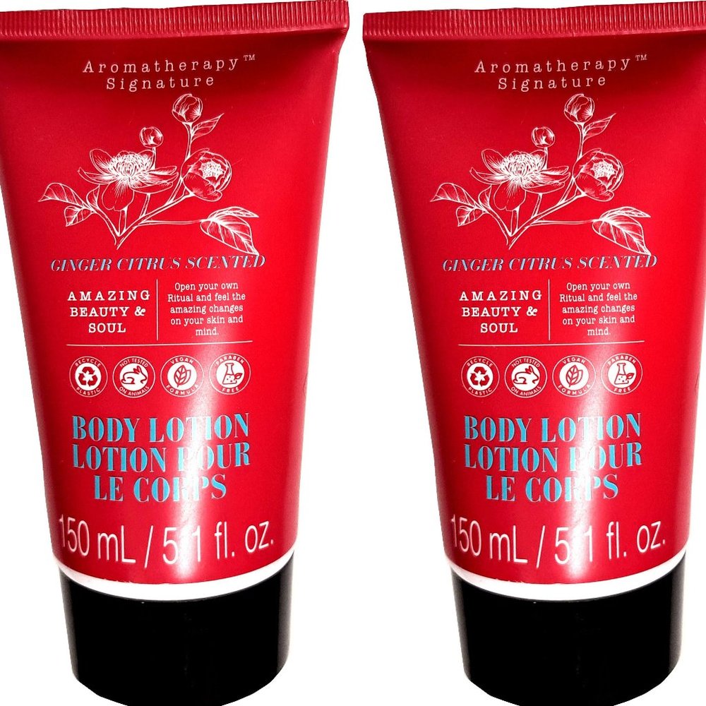 Aromatherapy Signature Body Lotion - Genger Citrus Scented 5.1fl oz/150ml (Set o